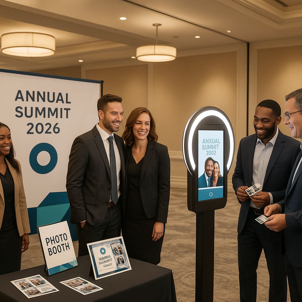 Gebrandete Fotobox bei einer Firmenveranstaltung