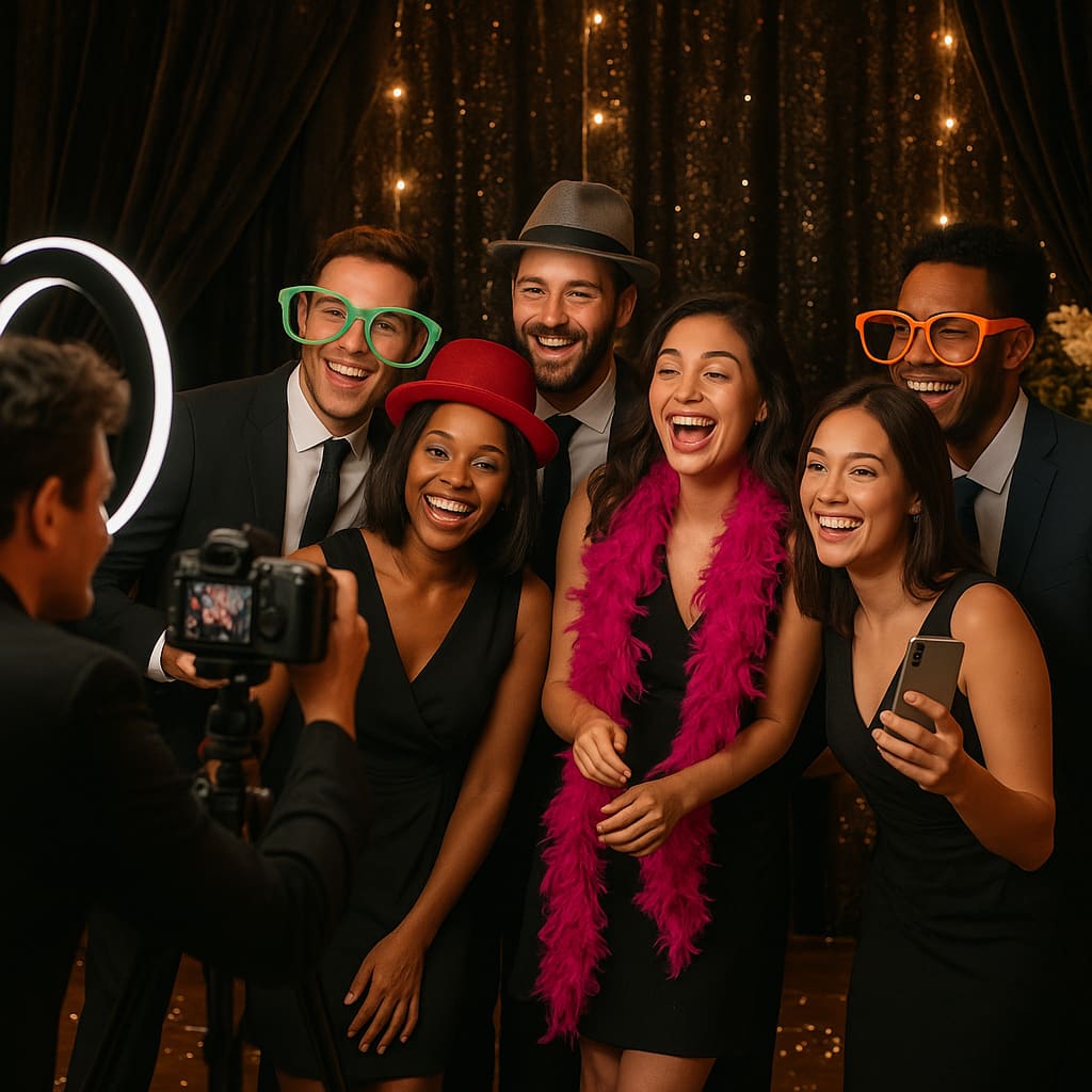 Elegante Fotobox bei einem Event in Wien